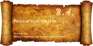 Meszarics Amina névjegykártya